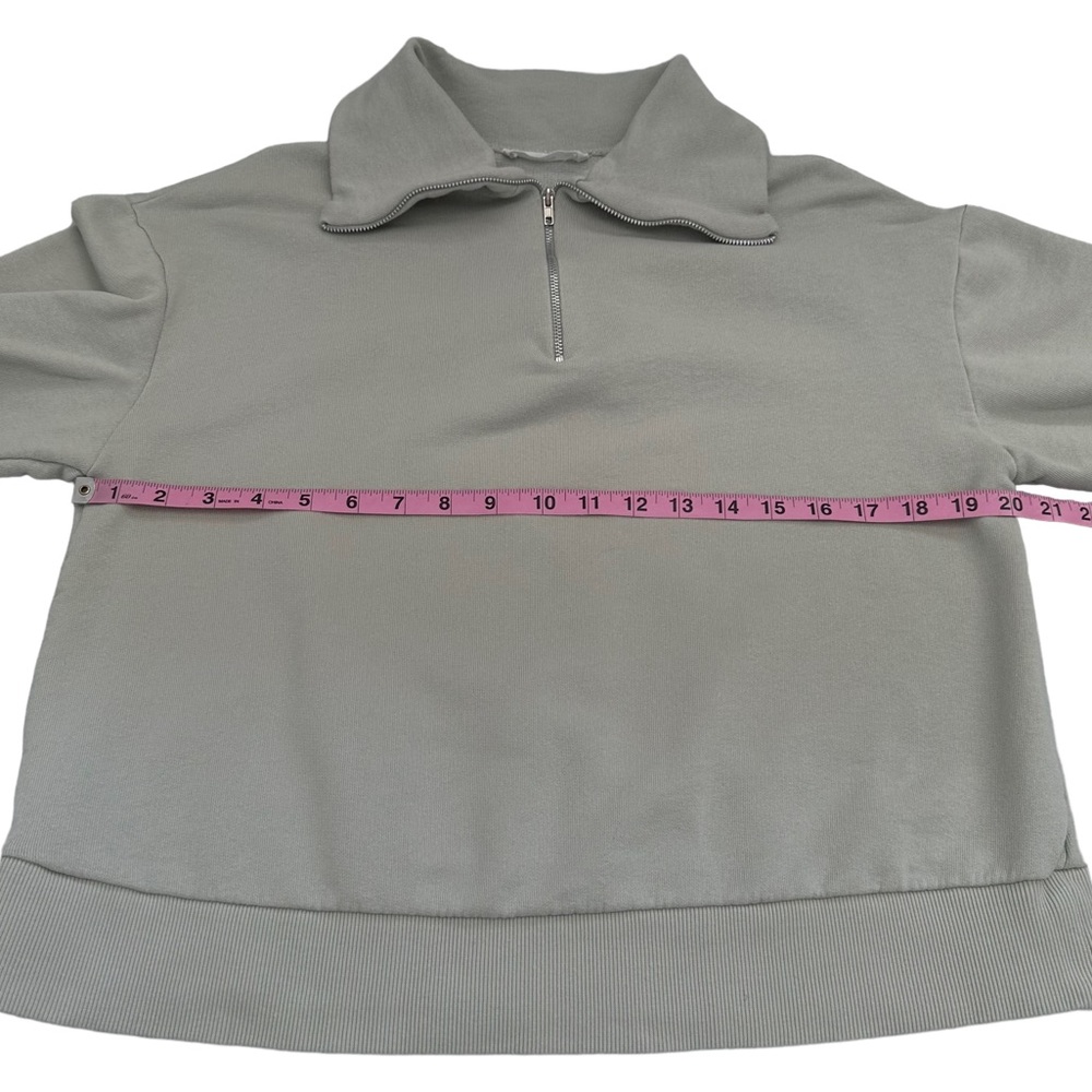 MNG | Collared 1/4 Zip Sweatshirt Size S Pale Green - Picture 10 of 11